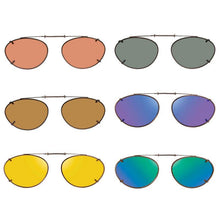 Load image into Gallery viewer, 6 Almond SolarClips Polarized Clip On Sunglasses - Opsales, Inc
