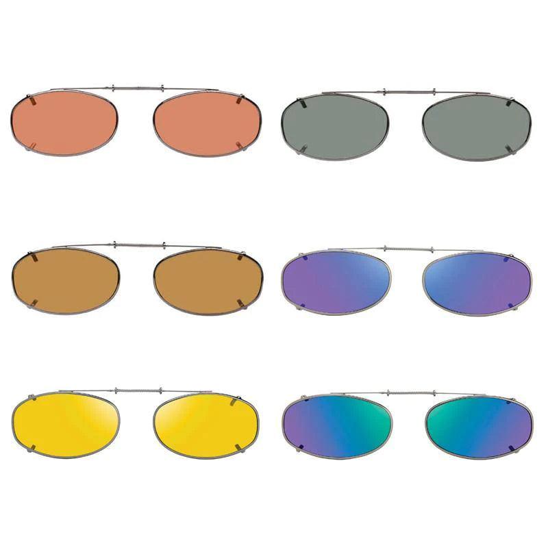 6 Mod Rectangle Shade Control Polarized Clip On Sunglasses - Opsales, Inc