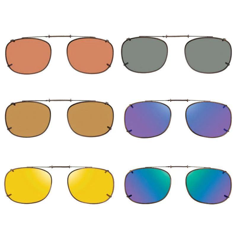 6 Rectangle Shade Control Polarized Clip On Sunglasses - Opsales, Inc