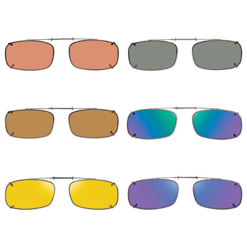 6 Tru Rectangle SolarClips Polarized Clip On Sunglasses - Opsales, Inc
