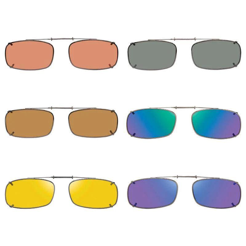 6 Tru Rectangle Shade Control Polarized Clip On Sunglasses - Opsales, Inc