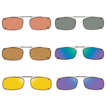 Load image into Gallery viewer, 6 Tru Rectangle Shade Control Polarized Clip On Sunglasses - Opsales, Inc
