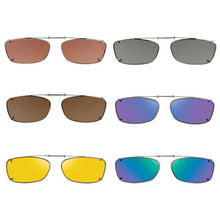 Load image into Gallery viewer, 6 Mad Rectangle Shade Control Polarized Clip On Sunglasses - Opsales, Inc
