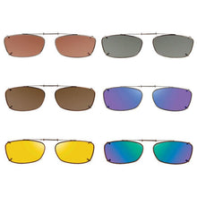 Load image into Gallery viewer, 6 Mad Rectangle SolarClips Polarized Clip On Sunglasses - Opsales, Inc
