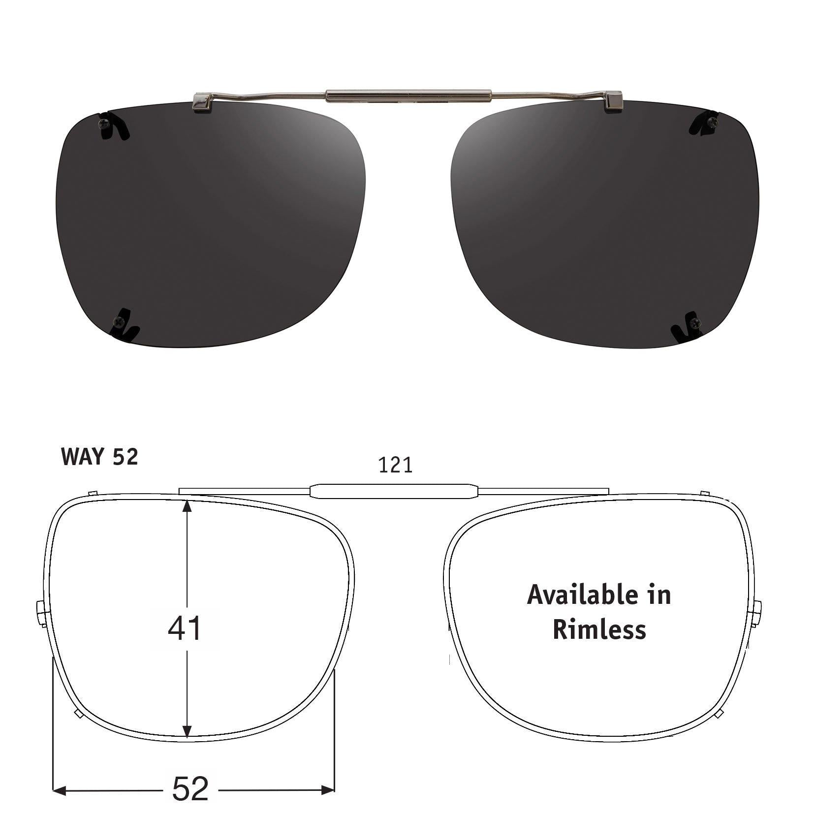 Way Rectangle Rimless Clip On Sunglasses Opsales