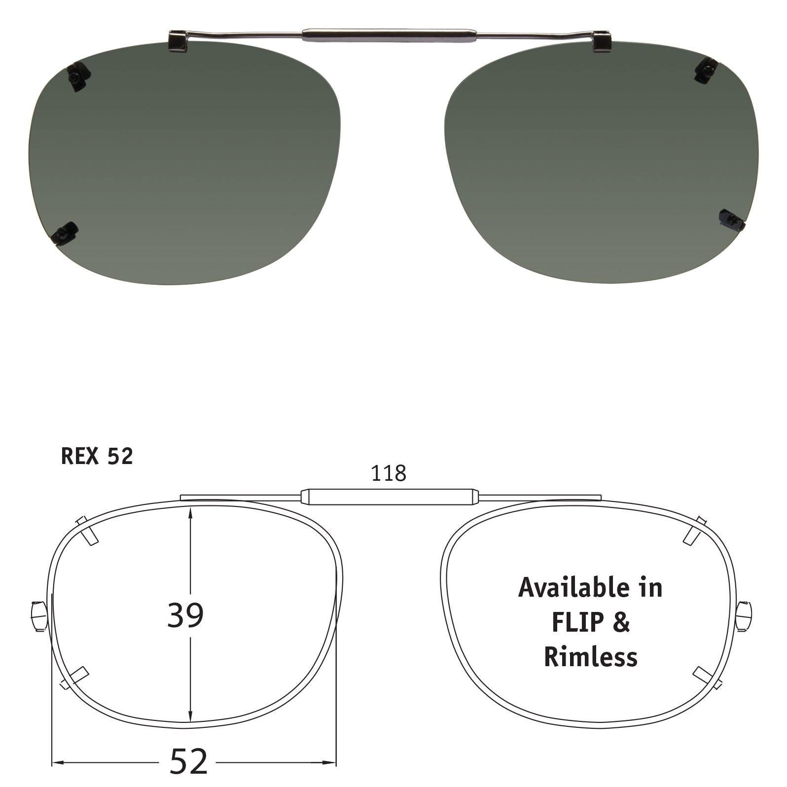 Rectangle Rimless Clip On Sunglasses Opsales