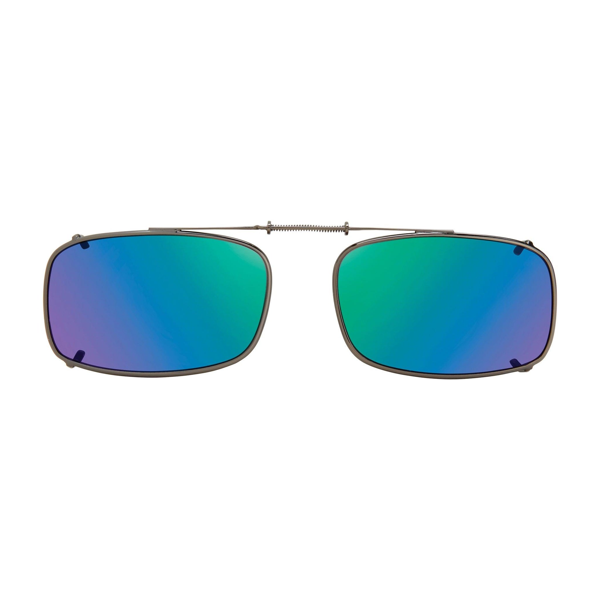 Tru Rectangle, Polarized Clip On Sunglasses Bronze / Caribbean Green / TRX 52 Height 29mm x Width 52mm