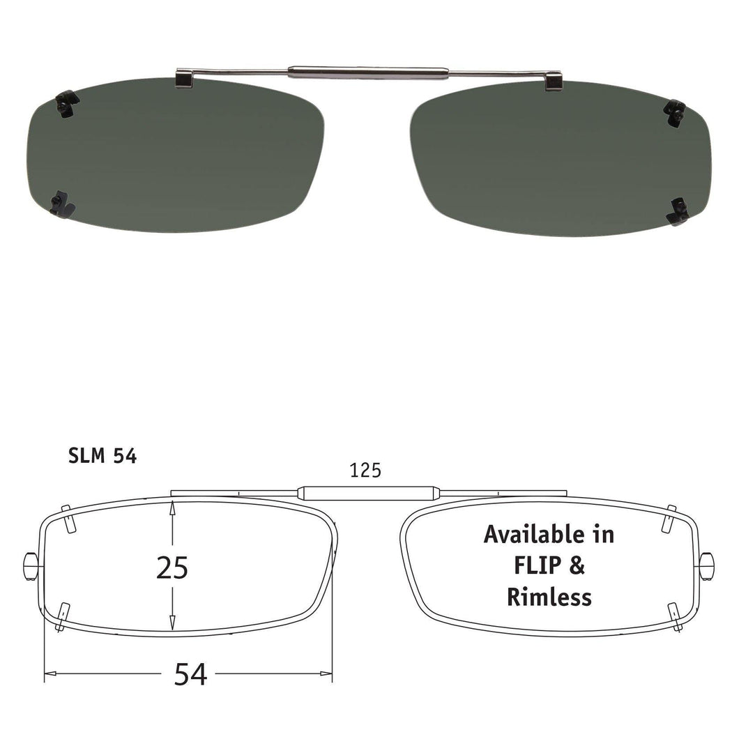 Slim Rectangle | Shade Control Rimless Clip-On Sunglasses - Opsales, Inc