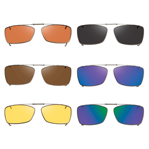 6 Wal SolarClips Polarized Clip On Sunglasses - Opsales, Inc