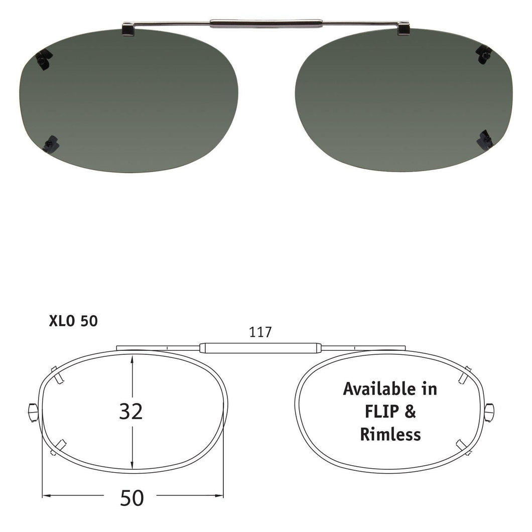 Lo Rectangle | Shade Control Rimless Clip-On Sunglasses - Opsales, Inc